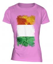 Ivory Coast Grunge Flag Ladies T-Shirt