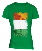 Ivory Coast Grunge Flag Ladies T-Shirt