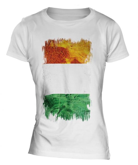 Ivory Coast Grunge Flag Ladies T-Shirt