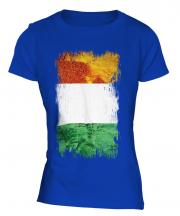 Ivory Coast Grunge Flag Ladies T-Shirt