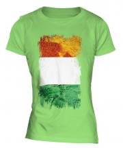 Ivory Coast Grunge Flag Ladies T-Shirt
