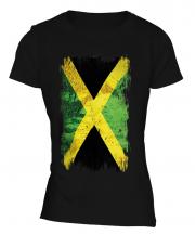 Jamaica Grunge Flag Ladies T-Shirt