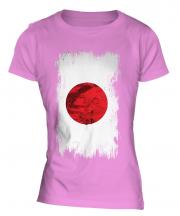 Japan Grunge Flag Ladies T-Shirt