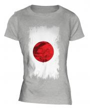 Japan Grunge Flag Ladies T-Shirt