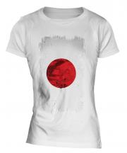 Japan Grunge Flag Ladies T-Shirt