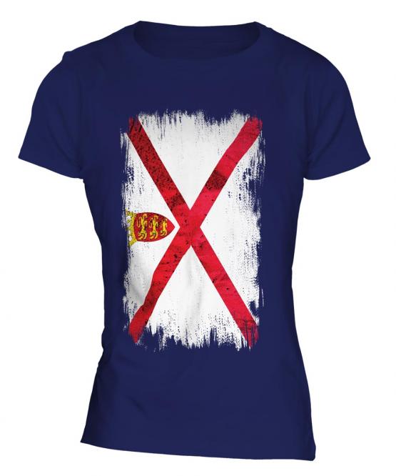 Jersey Grunge Flag Ladies T-Shirt