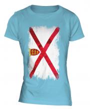 Jersey Grunge Flag Ladies T-Shirt