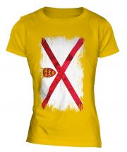 Jersey Grunge Flag Ladies T-Shirt