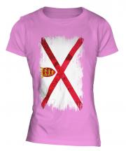 Jersey Grunge Flag Ladies T-Shirt