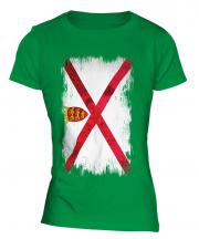 Jersey Grunge Flag Ladies T-Shirt