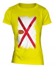 Jersey Grunge Flag Ladies T-Shirt