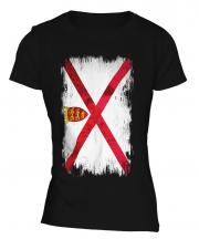 Jersey Grunge Flag Ladies T-Shirt