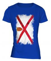 Jersey Grunge Flag Ladies T-Shirt