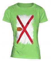 Jersey Grunge Flag Ladies T-Shirt