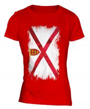 Jersey Grunge Flag Ladies T-Shirt