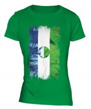 Kabardino-Balkaria Grunge Flag Ladies T-Shirt