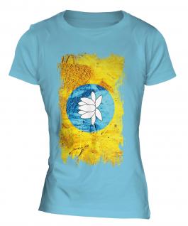 Kalmykia Grunge Flag Ladies T-Shirt