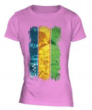 Karakalpakstan Grunge Flag Ladies T-Shirt