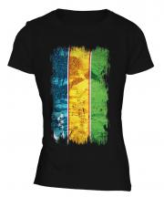 Karakalpakstan Grunge Flag Ladies T-Shirt