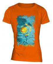 Kazakhstan Grunge Flag Ladies T-Shirt
