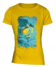 Kazakhstan Grunge Flag Ladies T-Shirt