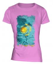 Kazakhstan Grunge Flag Ladies T-Shirt