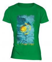 Kazakhstan Grunge Flag Ladies T-Shirt