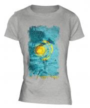 Kazakhstan Grunge Flag Ladies T-Shirt