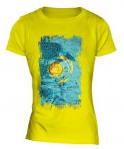Kazakhstan Grunge Flag Ladies T-Shirt