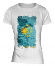 Kazakhstan Grunge Flag Ladies T-Shirt