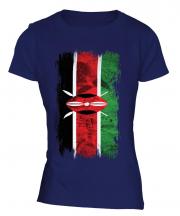 Kenya Grunge Flag Ladies T-Shirt