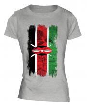 Kenya Grunge Flag Ladies T-Shirt