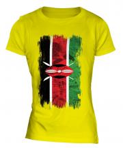Kenya Grunge Flag Ladies T-Shirt
