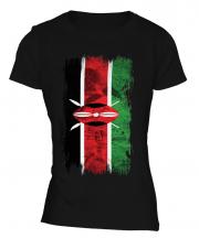 Kenya Grunge Flag Ladies T-Shirt