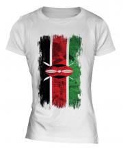 Kenya Grunge Flag Ladies T-Shirt