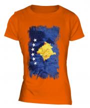 Kosovo Grunge Flag Ladies T-Shirt