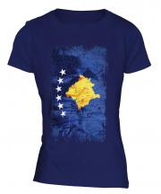 Kosovo Grunge Flag Ladies T-Shirt