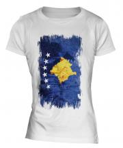 Kosovo Grunge Flag Ladies T-Shirt