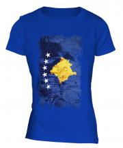 Kosovo Grunge Flag Ladies T-Shirt