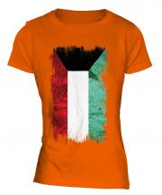 Kuwait Grunge Flag Ladies T-Shirt