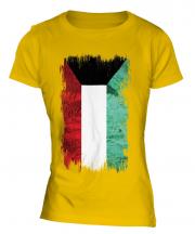 Kuwait Grunge Flag Ladies T-Shirt