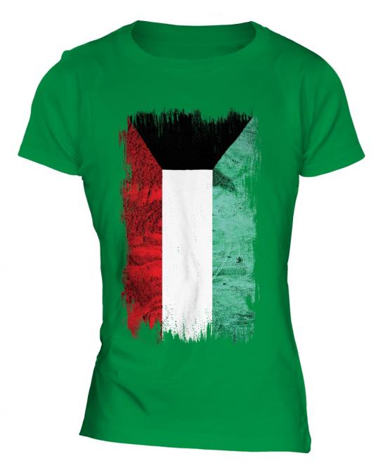 Kuwait Grunge Flag Ladies T-Shirt