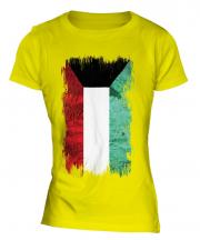 Kuwait Grunge Flag Ladies T-Shirt