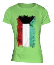 Kuwait Grunge Flag Ladies T-Shirt