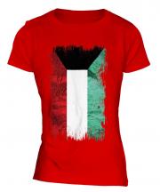 Kuwait Grunge Flag Ladies T-Shirt