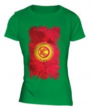 Kyrgyzstan Grunge Flag Ladies T-Shirt