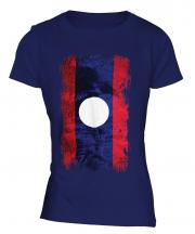 Laos Grunge Flag Ladies T-Shirt