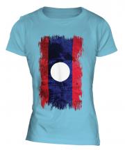 Laos Grunge Flag Ladies T-Shirt