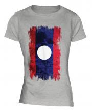 Laos Grunge Flag Ladies T-Shirt