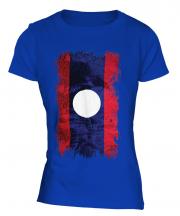 Laos Grunge Flag Ladies T-Shirt